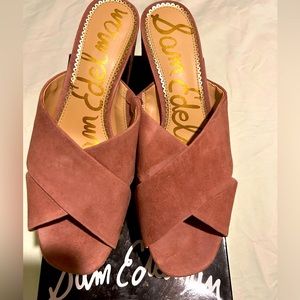 SAM EDELMAN MAUVE SUEDE SANDALS
